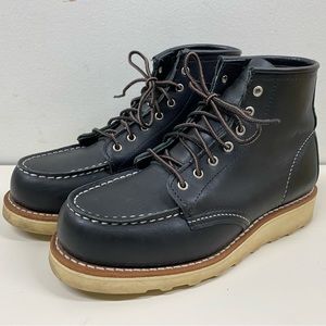 Red Wing 3373 6 Inch Classic Moc Boots Women’s Sz 6 Black Boundary Leather